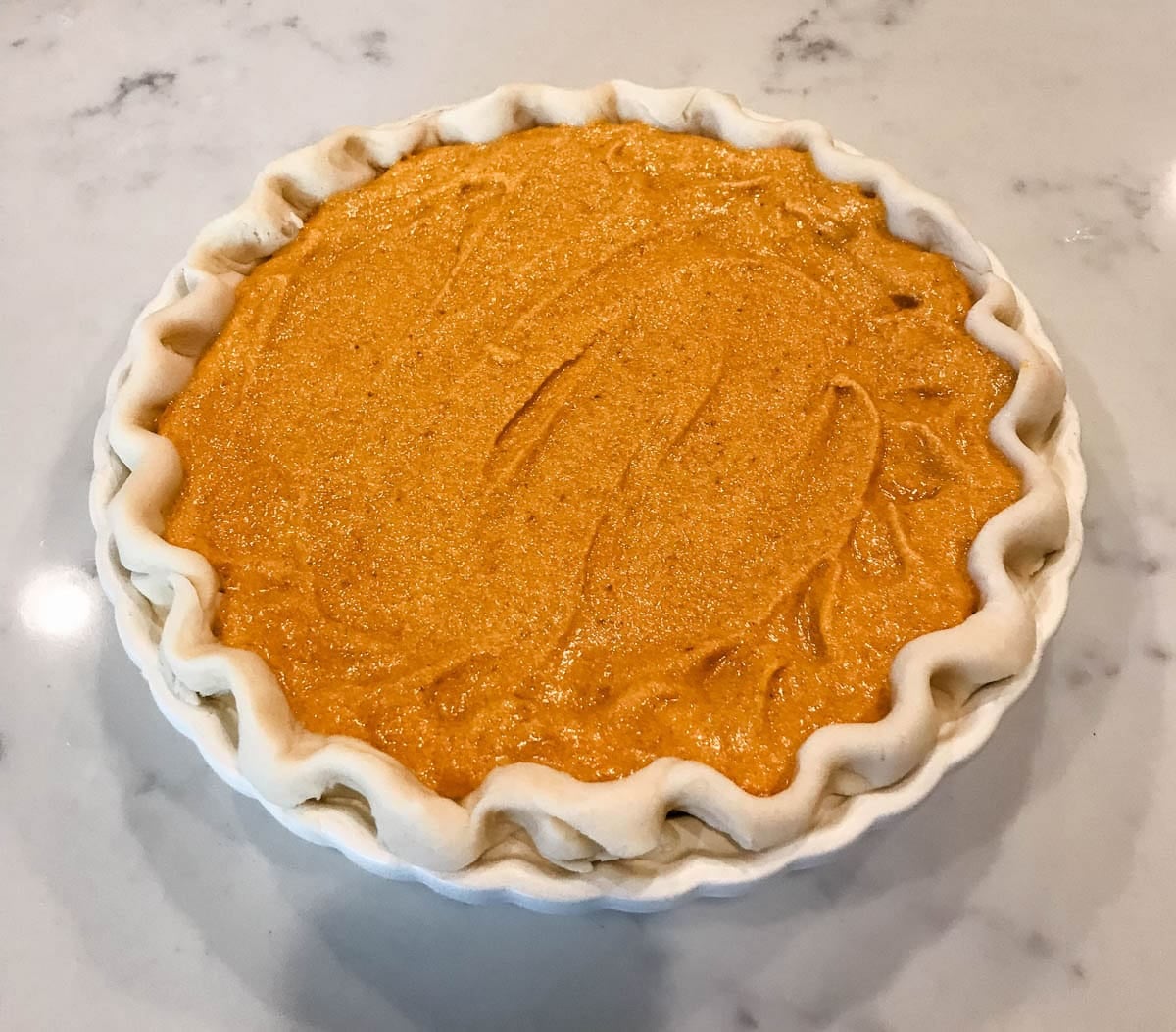 Best Homemade Pumpkin Pie before baking