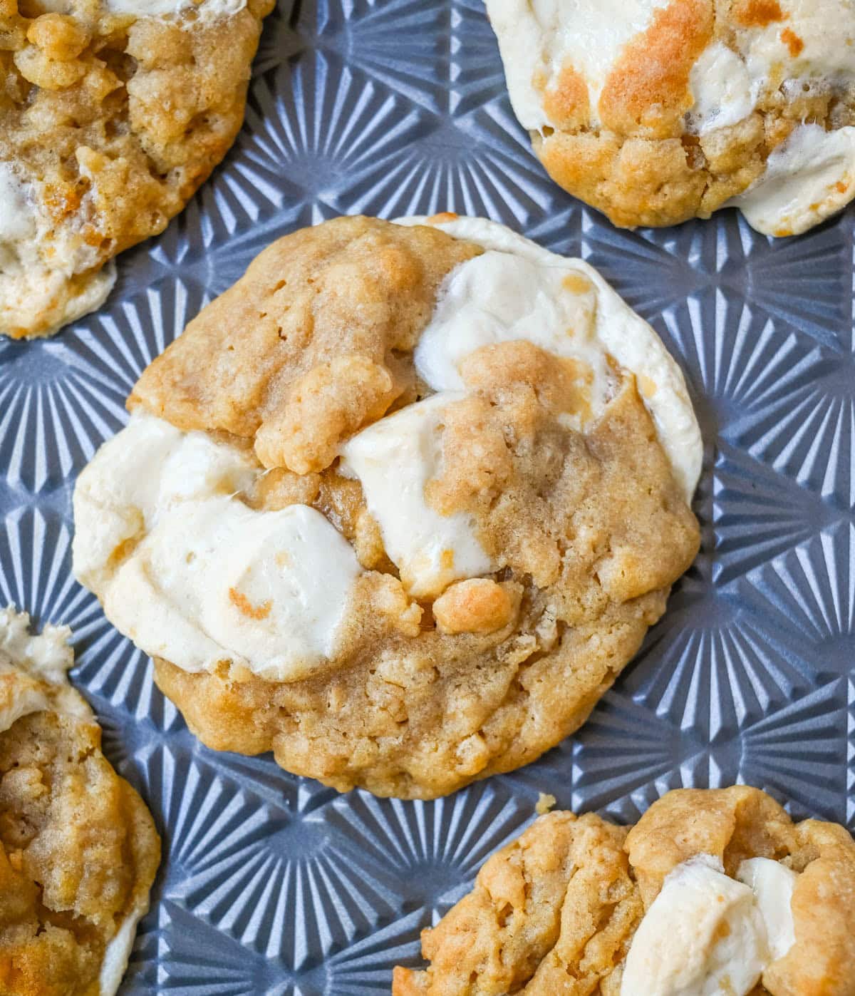 Marshmallow Crispy Cookies taste like a Rice Krispie treat in cookie form! These Brown Butter Rice Krispie Treat Cookies are made with brown butter, gooey marshmallows, crispy cereal, and a sprinkle of flaky salt. How to make brown butter marshmallow cookies.