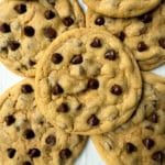 These Mrs. Fields Chocolate Chip Cookies taste just like the famous mall cookies! This easy copycat recipe makes soft, chewy chocolate chip cookies with buttery, golden edges and loads of melty chocolate chips. This is the authentic recipe found in Mrs. Field's cookbook.